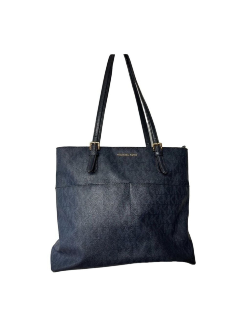 Michael Kors Large Bedford Tote – Navy MK Signature Logo Canvas - Picture 3 of 12